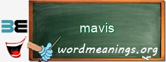 WordMeaning blackboard for mavis
